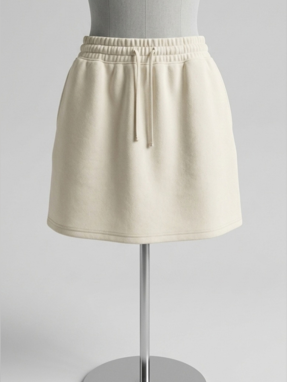 Rae Mode Cream Drawstring Elastic-Waist Skort 1X - Picture 3 of 7